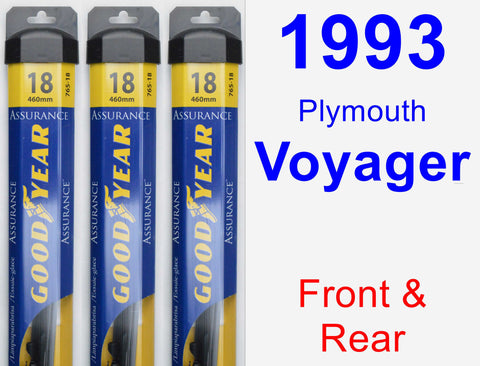 Front & Rear Wiper Blade Pack for 1993 Plymouth Voyager - Assurance