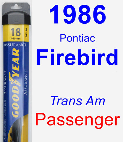 Passenger Wiper Blade for 1986 Pontiac Firebird - Assurance