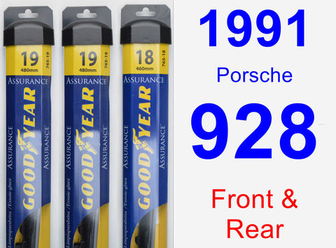 Front & Rear Wiper Blade Pack for 1991 Porsche 928 - Assurance