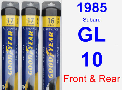 Front & Rear Wiper Blade Pack for 1985 Subaru GL-10 - Assurance