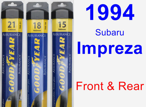 Front & Rear Wiper Blade Pack for 1994 Subaru Impreza - Assurance