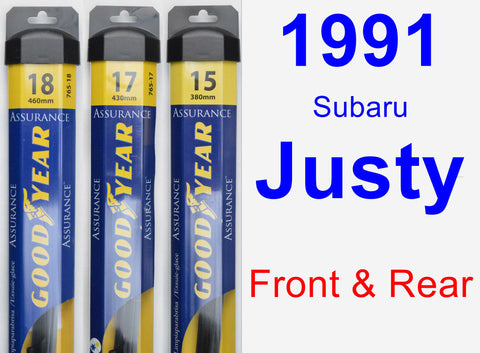 Front & Rear Wiper Blade Pack for 1991 Subaru Justy - Assurance