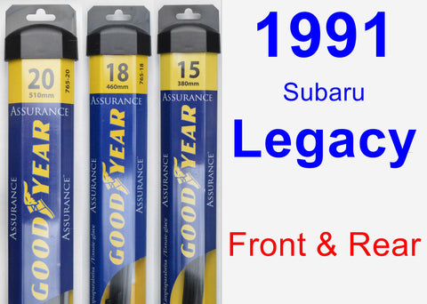 Front & Rear Wiper Blade Pack for 1991 Subaru Legacy - Assurance