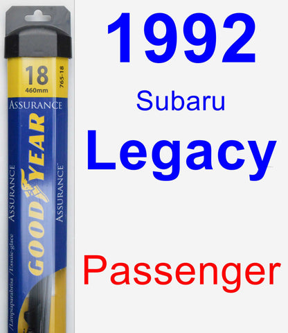 Passenger Wiper Blade for 1992 Subaru Legacy - Assurance