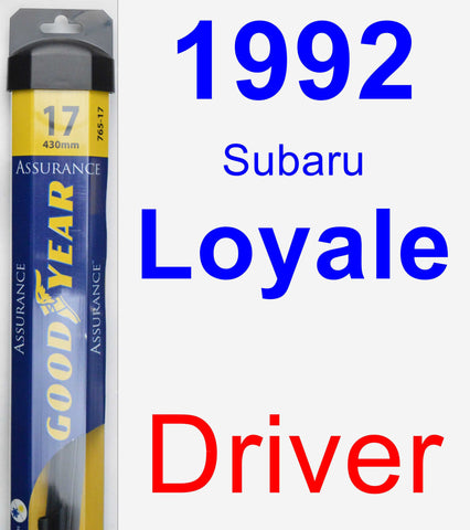 Driver Wiper Blade for 1992 Subaru Loyale - Assurance