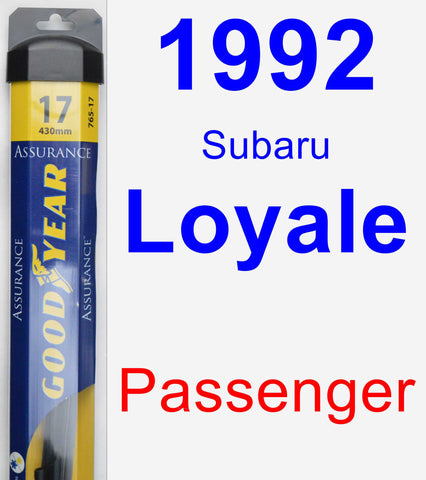 Passenger Wiper Blade for 1992 Subaru Loyale - Assurance