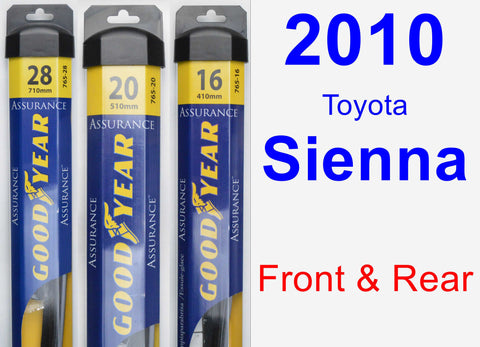 Front & Rear Wiper Blade Pack for 2010 Toyota Sienna - Assurance