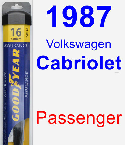 Passenger Wiper Blade for 1987 Volkswagen Cabriolet - Assurance