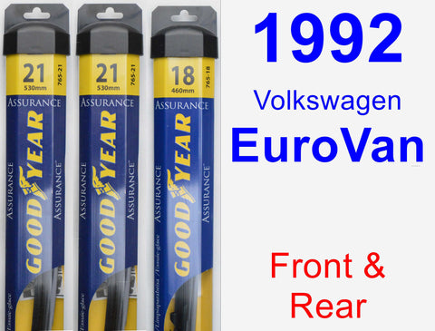 Front & Rear Wiper Blade Pack for 1992 Volkswagen EuroVan - Assurance