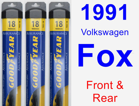 Front & Rear Wiper Blade Pack for 1991 Volkswagen Fox - Assurance