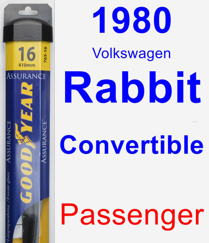 Passenger Wiper Blade for 1980 Volkswagen Rabbit Convertible - Assurance