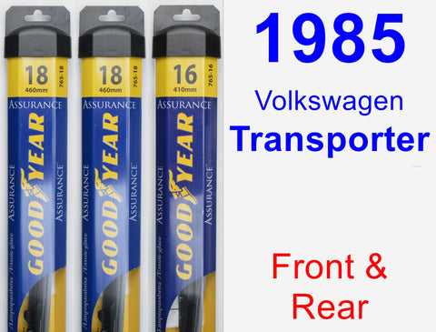 Front & Rear Wiper Blade Pack for 1985 Volkswagen Transporter - Assurance