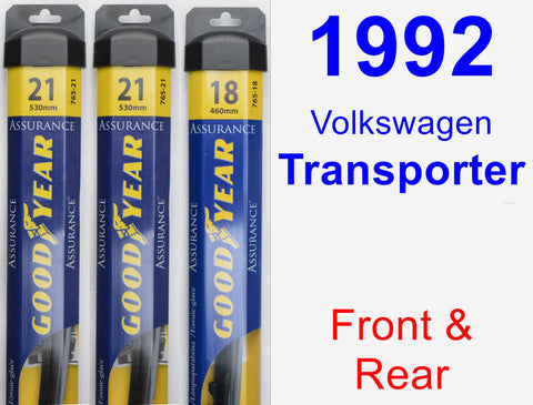 Front & Rear Wiper Blade Pack for 1992 Volkswagen Transporter - Assurance