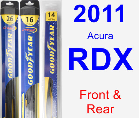 Front & Rear Wiper Blade Pack for 2011 Acura RDX - Hybrid
