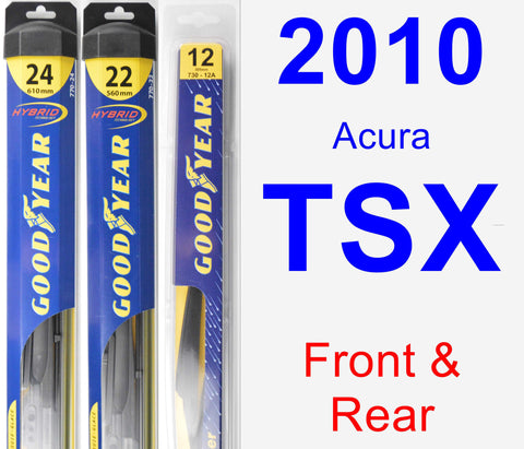 Front & Rear Wiper Blade Pack for 2010 Acura TSX - Hybrid