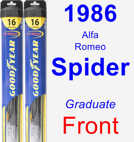 Front Wiper Blade Pack for 1986 Alfa Romeo Spider - Hybrid