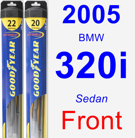 Front Wiper Blade Pack for 2005 BMW 320i - Hybrid
