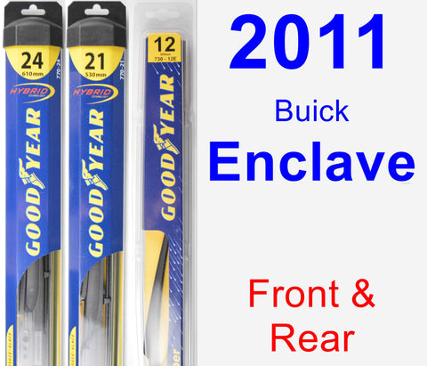 Front & Rear Wiper Blade Pack for 2011 Buick Enclave - Hybrid