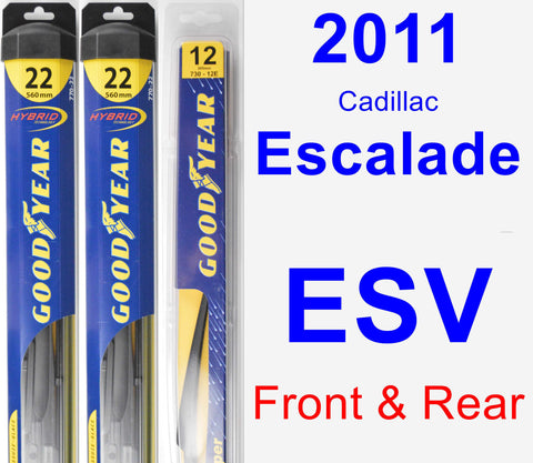 Front & Rear Wiper Blade Pack for 2011 Cadillac Escalade ESV - Hybrid