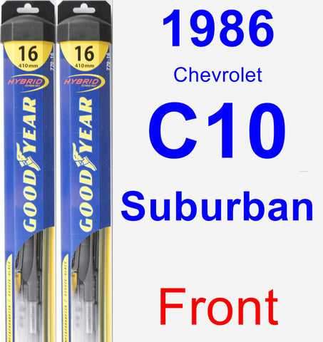 Front Wiper Blade Pack for 1986 Chevrolet C10 Suburban - Hybrid