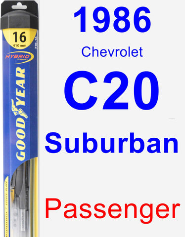 Passenger Wiper Blade for 1986 Chevrolet C20 Suburban - Hybrid