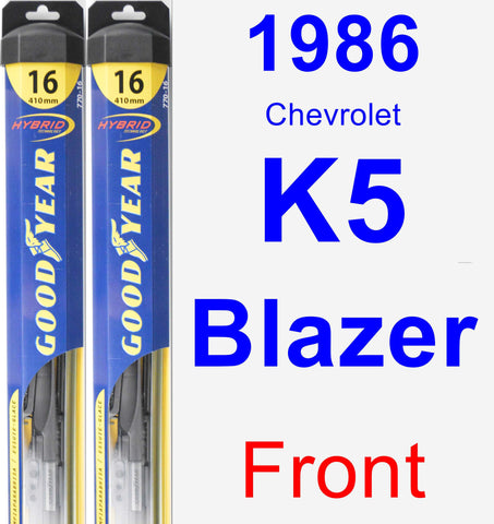 Front Wiper Blade Pack for 1986 Chevrolet K5 Blazer - Hybrid