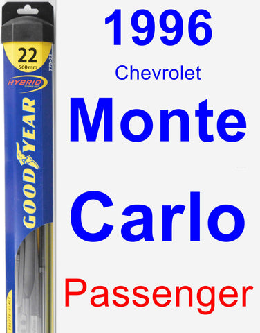 Passenger Wiper Blade for 1996 Chevrolet Monte Carlo - Hybrid