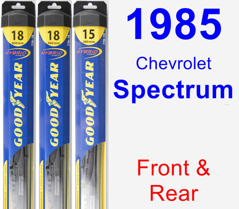 Front & Rear Wiper Blade Pack for 1985 Chevrolet Spectrum - Hybrid