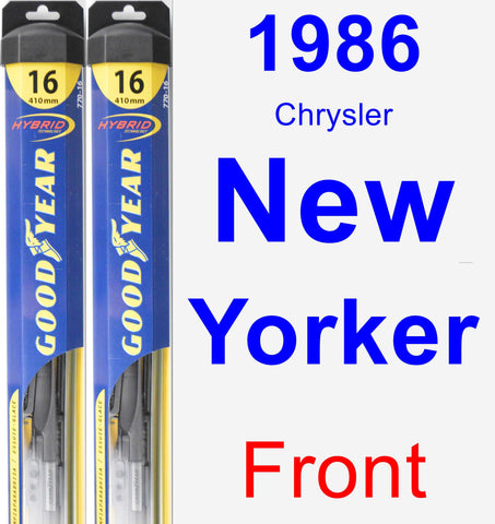 Front Wiper Blade Pack for 1986 Chrysler New Yorker - Hybrid