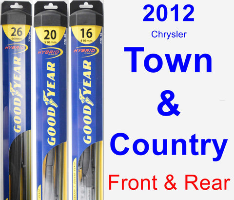 Front & Rear Wiper Blade Pack for 2012 Chrysler Town & Country - Hybrid