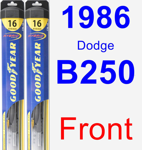 Front Wiper Blade Pack for 1986 Dodge B250 - Hybrid