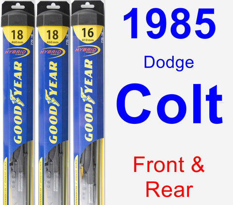 Front & Rear Wiper Blade Pack for 1985 Dodge Colt - Hybrid