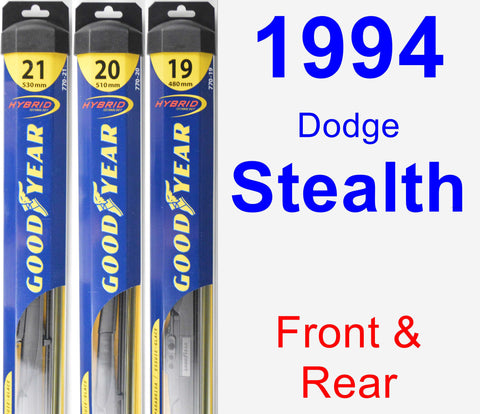 Front & Rear Wiper Blade Pack for 1994 Dodge Stealth - Hybrid