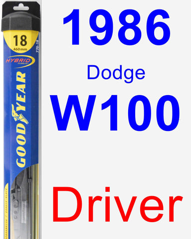 Driver Wiper Blade for 1986 Dodge W100 - Hybrid