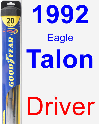 Driver Wiper Blade for 1992 Eagle Talon - Hybrid