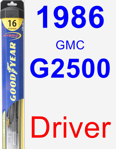 Driver Wiper Blade for 1986 GMC G2500 - Hybrid