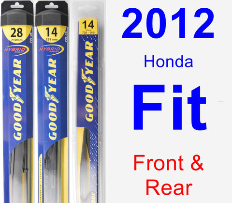Front & Rear Wiper Blade Pack for 2012 Honda Fit - Hybrid