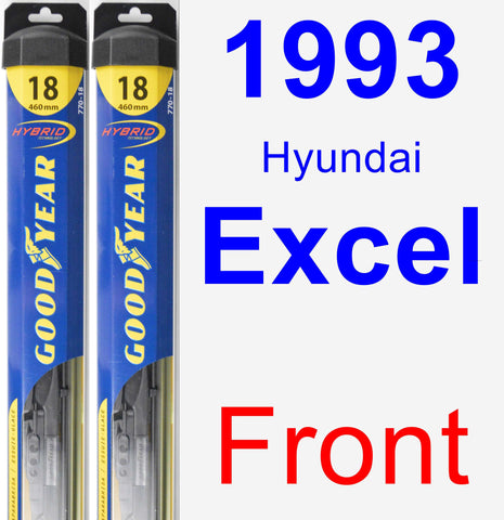 Front Wiper Blade Pack for 1993 Hyundai Excel - Hybrid