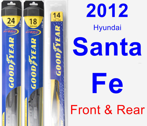 Front & Rear Wiper Blade Pack for 2012 Hyundai Santa Fe - Hybrid