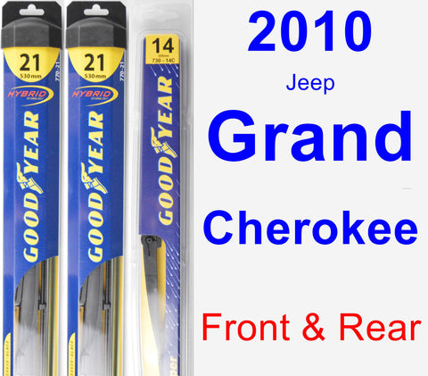 Front & Rear Wiper Blade Pack for 2010 Jeep Grand Cherokee - Hybrid