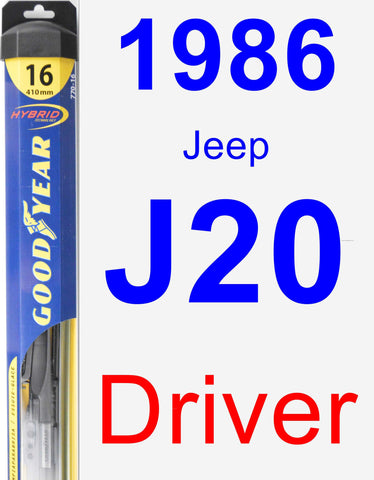 Driver Wiper Blade for 1986 Jeep J20 - Hybrid