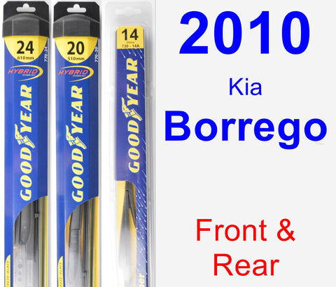 Front & Rear Wiper Blade Pack for 2010 Kia Borrego - Hybrid