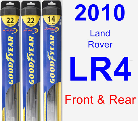 Front & Rear Wiper Blade Pack for 2010 Land Rover LR4 - Hybrid