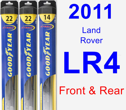 Front & Rear Wiper Blade Pack for 2011 Land Rover LR4 - Hybrid
