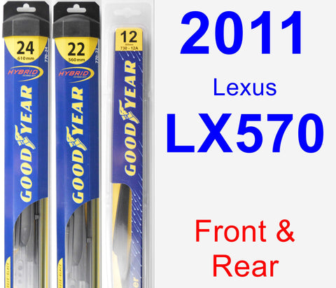 Front & Rear Wiper Blade Pack for 2011 Lexus LX570 - Hybrid