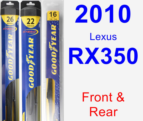 Front & Rear Wiper Blade Pack for 2010 Lexus RX350 - Hybrid