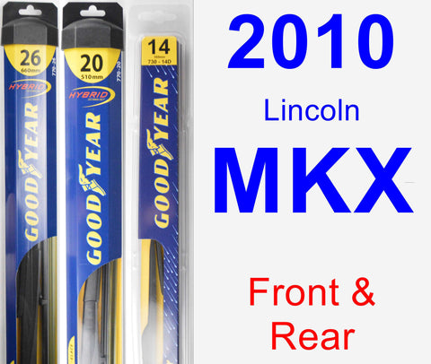 Front & Rear Wiper Blade Pack for 2010 Lincoln MKX - Hybrid