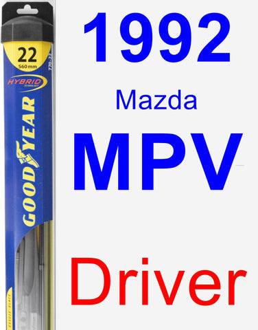 Driver Wiper Blade for 1992 Mazda MPV - Hybrid