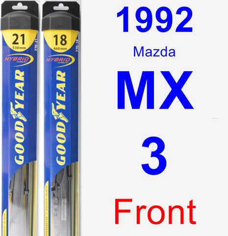 Front Wiper Blade Pack for 1992 Mazda MX-3 - Hybrid