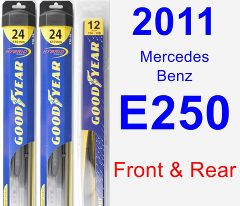 Front & Rear Wiper Blade Pack for 2011 Mercedes-Benz E250 - Hybrid